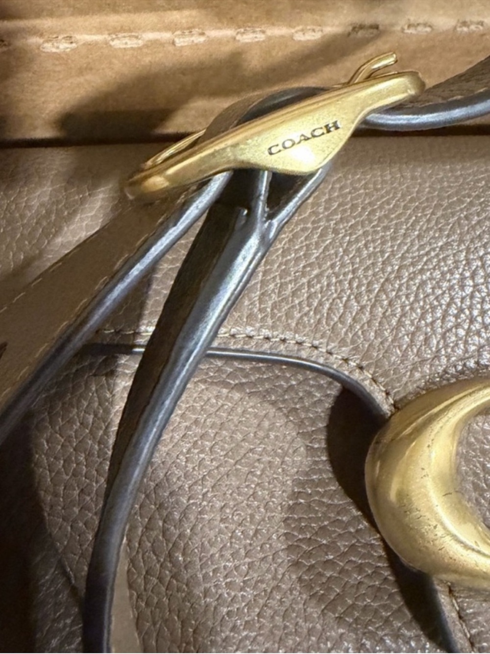 Coach Tabby Shoulder Bag 20 Polished Pebble Leather Brass Dark Stone - Picture 5 of 10